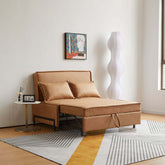 Brown modern double loveseat sleeper sofa bed, durable and easy to clean main product image